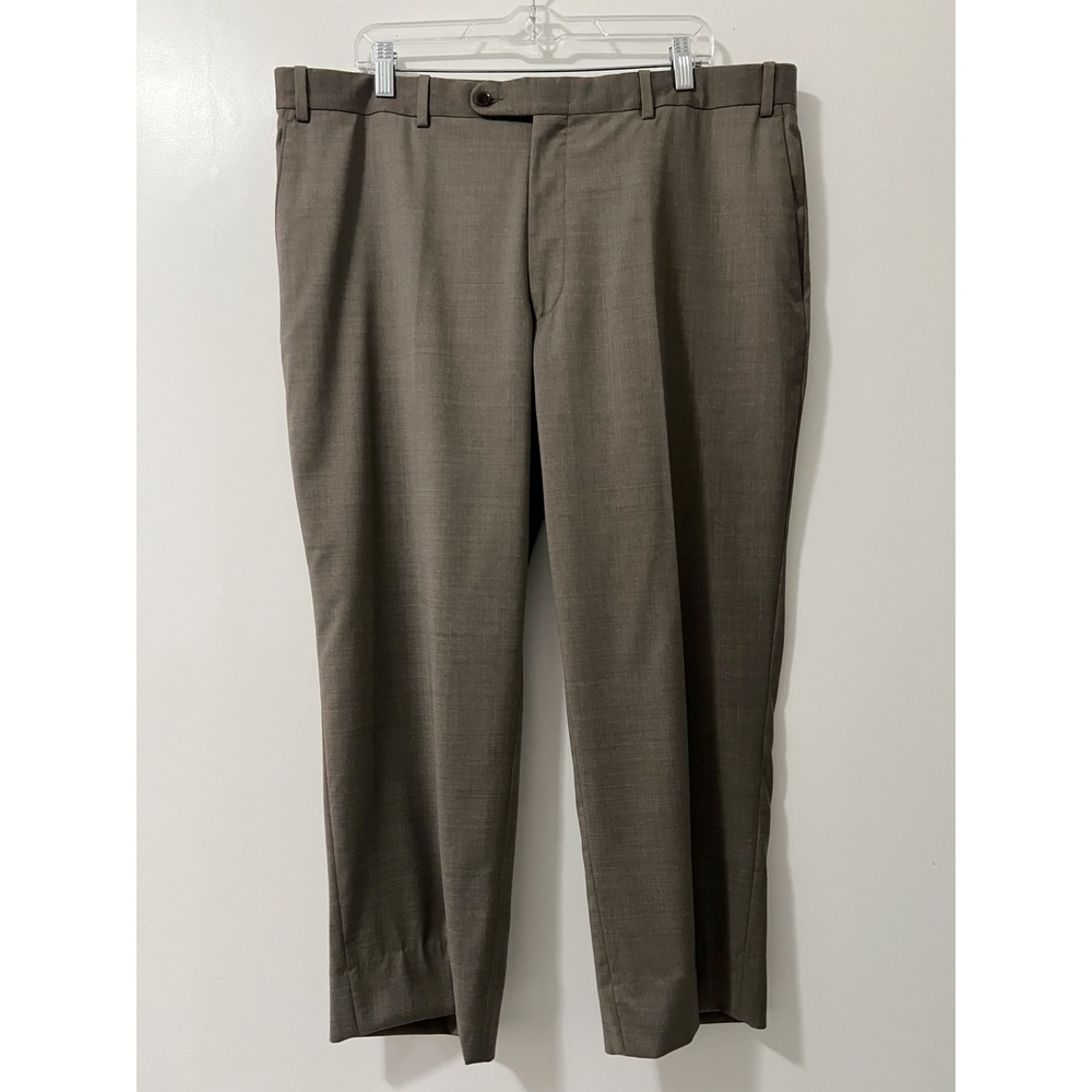 Peter Millar Mens 42R Brown Wool Blend Flat Front Dress Pants Made in Canada